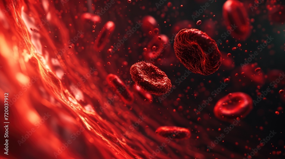 red blood cells veins arteries 3d abstract background Stock ...