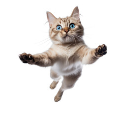 Wall Mural - A cat flying  on transparency background PNG