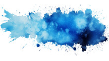Watercolor Stain Blue Paint Splatter
