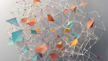 Abstract polygonal background with triangle texture.   AI generated image, ai