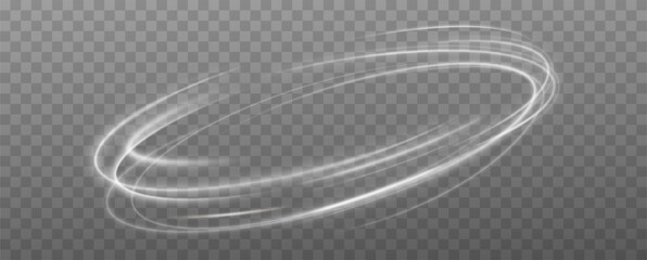 Aufkleber - Light white Twirl. Curve white line light effect.Smooth holiday light line with lighting effects. Light cool whirlwind. curve light effect
