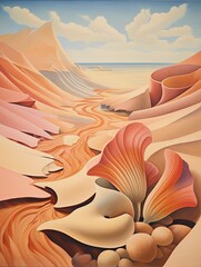 Wall Mural - Discovery of Serenity: Beach and Seashell Compositions in the Enchanting Valley