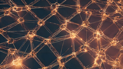  Wireframe connectivity mesh geometric network tech background concept.. AI generated image, ai