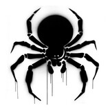 Fototapeta Młodzieżowe - spider in stencil-art style,black and white,generative ai