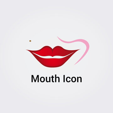 Bouche Lèvres Icône Logo pour Design Simple Isolé Marque Identité Entreprise Diverses Couleurs Modèle Illustration Vecteur