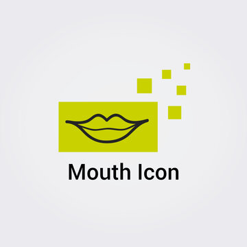 Bouche Lèvres Icône Logo pour Design Simple Isolé Marque Identité Entreprise Diverses Couleurs Modèle Illustration Vecteur