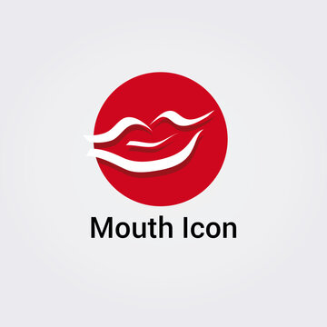 Bouche Lèvres Icône Logo pour Design Simple Isolé Marque Identité Entreprise Diverses Couleurs Modèle Illustration Vecteur