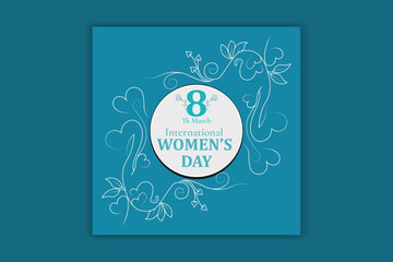 Wall Mural - happy women's day social media banner design 