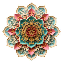 mandala decorative round ornament floral origami style