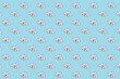 sleeping koala on a blue background for boys with hearts seamless endless pattern vector illustration