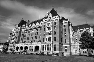 Sticker - Vancouver Island, Canada - August 14, 2017: Buildings of Victoria on a sunny day