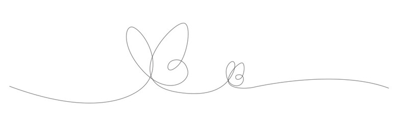Wall Mural - one continuous line art of butterfly. editable stroke