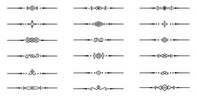 Text Dividers Doodle Set. Wedding Decorative Elements. Divider Ornament, Borders, Lines. Hand Drawn Vector Illustration Isolated On White Background