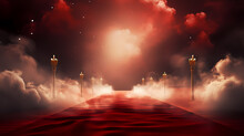 Red Carpet Staircase Background, VIP Entrance, Night Awards Ceremony