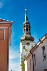 Wall Mural - Tallinn streets and buildings on a sunny summer day, Estonia