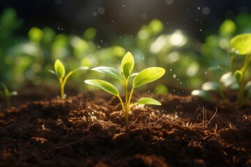 Wall Mural - Gardening season with textured fertile soil.