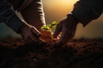 Wall Mural - Expert farmer checks soil health for growth.