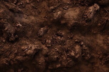 Wall Mural - Scattered soil pile on white background, top view.