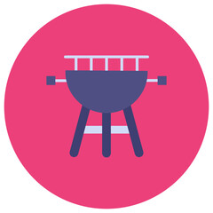 Poster - BBQ Grill icon vector image. Can be used for Birthday.