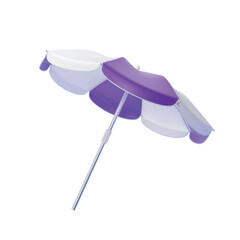 Sticker - Realistic Detailed 3d Beach Umbrella Vacation Time Symbol Isolated on a White Background. Vector illustration of Parasol