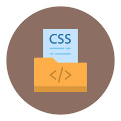 Sticker - CSS File icon vector image. Can be used for Coding and Development.