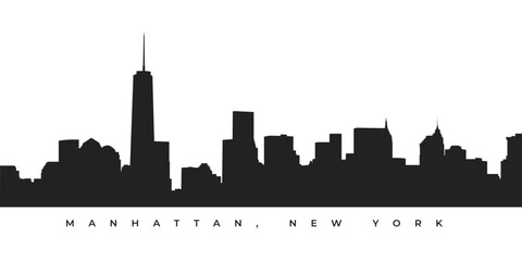 Wall Mural - Manhattan New York city skyline silhouette