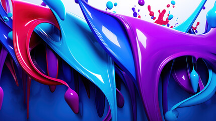 Sticker - pink and blue inspired liquid wallpaper, realistic design