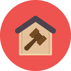 Canvas Print - House Auction icon vector image. Can be used for Real Estate.