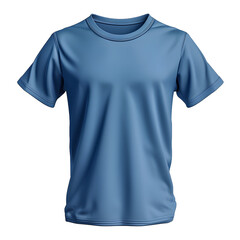 Wall Mural - blue t shirt round neck plain isolated on a transparent background made with generative technology