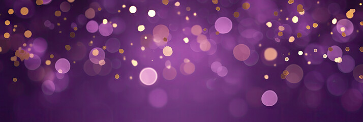 Wall Mural - Purple Festive abstract Background, Happy New Year Celebration Sparkles Banner, space for text	
