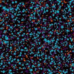 Wall Mural - Electric Neon Leopard Spots Pattern. A dark background with electric neon spots in a leopard pattern.