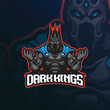 Kings mascot logo design vector with modern illustration concept style for badge, emblem and t shirt printing. Dark kings illustration for sport and esport team.
