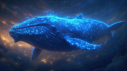  cartoon style, blue whale
