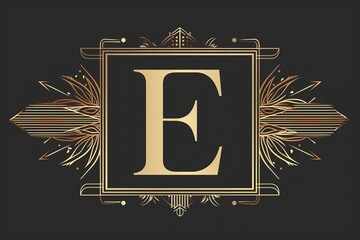 Poster - A striking logo that combines elements of art and design, featuring a bold gold and black color scheme and intricate typography to create a visually stunning symbol for graphics and poster design