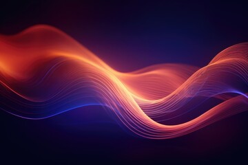 Poster - Abstract dynamic wave of particles on hologram background.