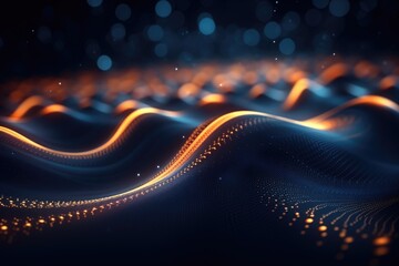 Poster - Futuristic visualization of big data with music background.