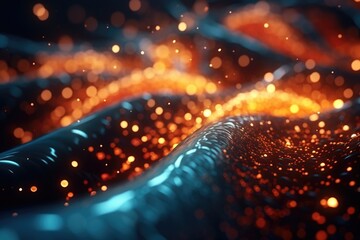Poster - Futuristic visualization of big data with music background.