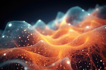 Poster - Futuristic visualization of big data with music background.