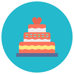 Wedding Cake icon vector image. Can be used for Wedding.