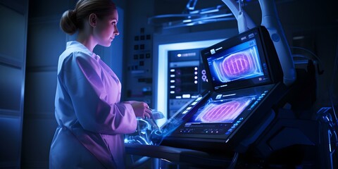 Aufkleber - Focused scientist using advanced equipment in a high-tech lab. modern research facility. professional and innovation theme. AI