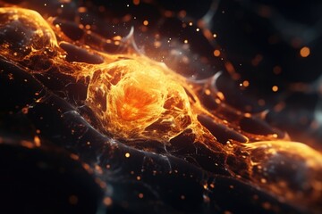 Poster - Abstract background with glowing particles for galaxy design.