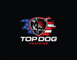 American Guard Dog Training Logo Design Template