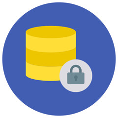 Sticker - Database Lock icon vector image. Can be used for Web Hosting.