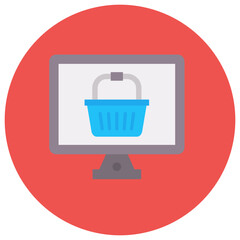 Canvas Print - Online Shopping Basket icon vector image. Can be used for ECommerce.