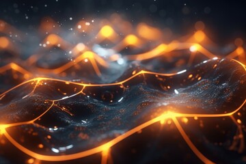 Poster - Futuristic visualization of big data with music background.
