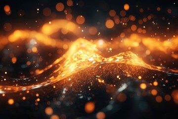 Poster - Futuristic visualization of big data with music background.