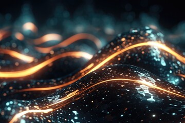 Poster - Futuristic visualization of big data with music background.