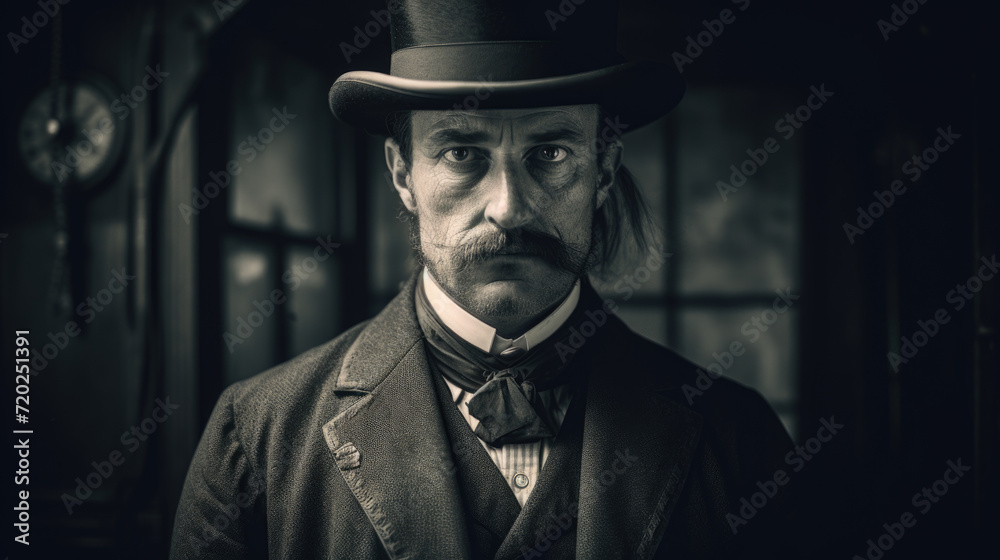 Vintage cabinet card photo of a gentleman with a mustache and beard ...