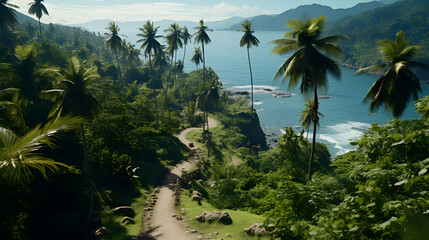 Wall Mural - Sunny landscape view of the coast