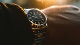 Fototapeta  - A contemporary luxury watch effortlessly adorning a sleek wrist.